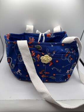 Florida Gators Handmade Fabric Tote Bag with Rose Button Detail